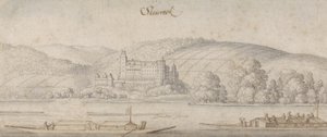 Veduta di Steiereck sul Danubio, c.1636 da Wenceslaus Hollar